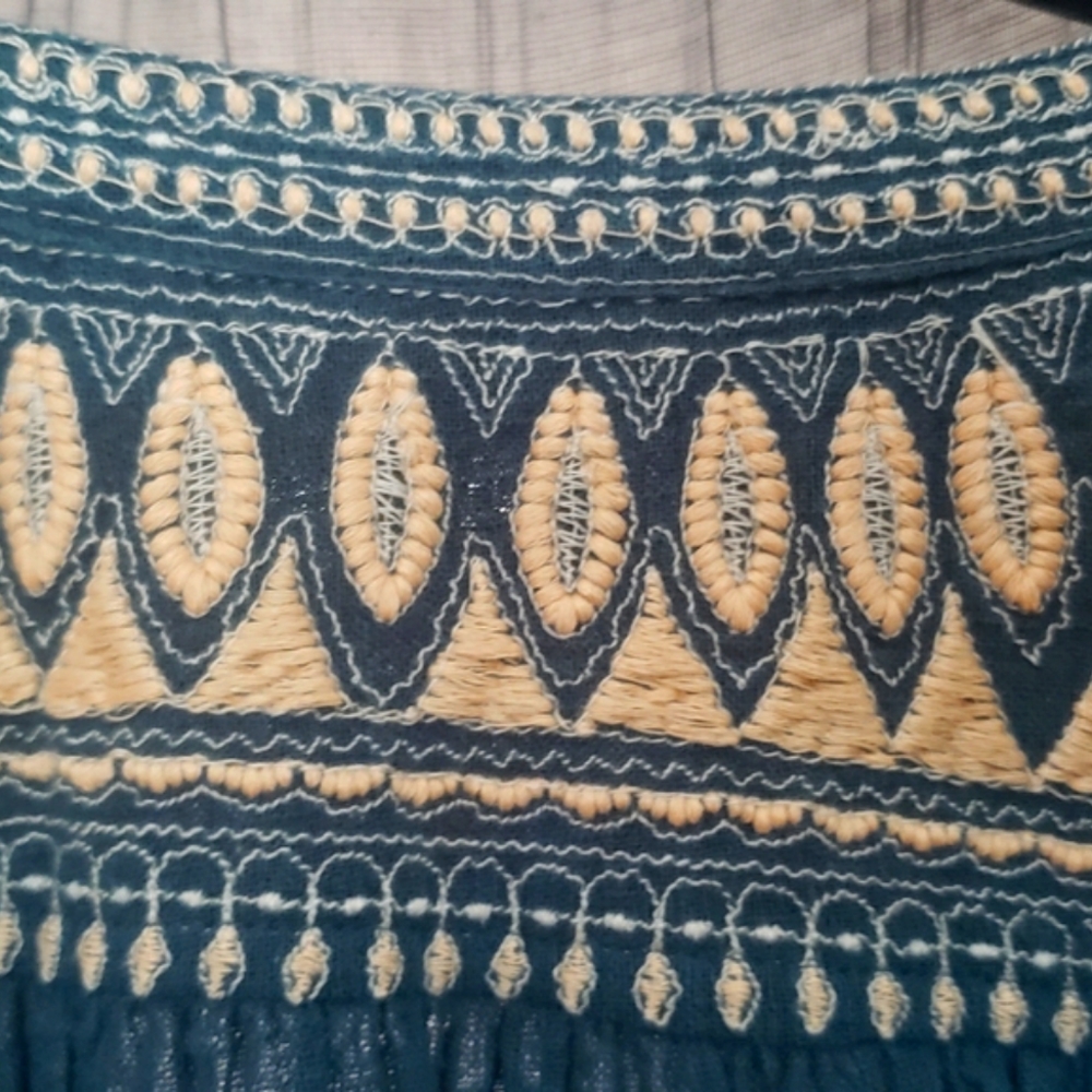 NWOT, Beautifully embroidered, turquoise free people tunic/dress. - Picture 11 of 11